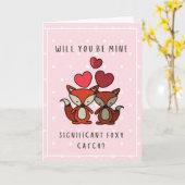 Carte Voulez-vous mon Foxy Catch significatif - Fox Love (Fleur jaune)