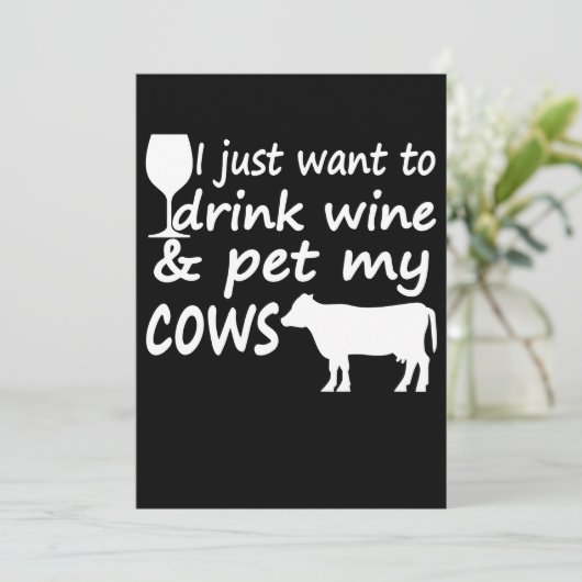 Carte Vouloir simplement boire du vin caresser vaches dr (Debout devant)
