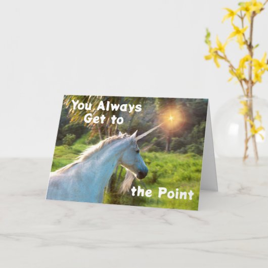 Carte Vous accédez toujours au Point Fun Unicorn Photo (Fleur jaune)