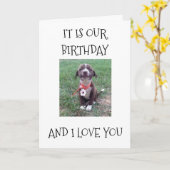 CARTE VOUS AIMEZ ET HEUREUX "ANNIVERSAIRE MUTUEL" (Fleur jaune)