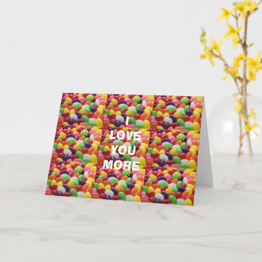 CARTE VOUS AIMEZ PLUS QUE DES JELLY BEANS (Fleur jaune)