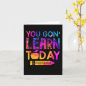 Carte Vous Allez Apprendre Aujourd'Hui Professeur Amusan (Fleur jaune)