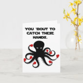 Carte Vous Allez Attraper Ces Mains Octopus Boxe (Fleur jaune)