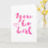 Carte Vous allez citation inspirée d'aquarelle de fille (Fleur jaune)