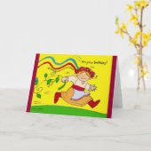 Carte Vous allez fille en robe folklorique ukrainienne (Fleur jaune)