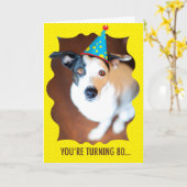 Carte Vous atteignez 80 Anniversaire (Fleur jaune)