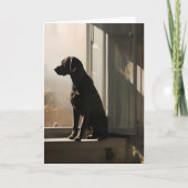 Carte Vous attendez Labrador At Window Portrait (Devant)