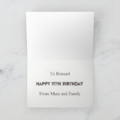 Carte Vous avez bien mûri 70e Anniversaire Fromage vieux (Intérieur)