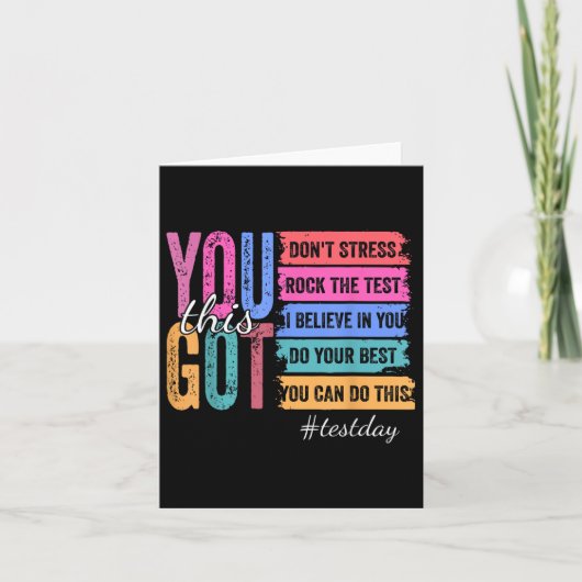 Carte Vous Avez Ce Jour De Test Motivation Enseignant Ét (Devant)