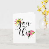 Carte Vous Avez Cette Motivation De Calligraphie Moderne (Fleur jaune)