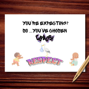 Carte Vous avez choisi le Baby shower Chaos