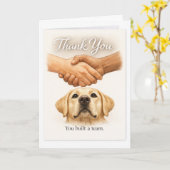 Carte Vous avez construit une équipe – Chien guide Labra (Fleur jaune)