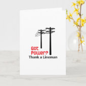 Carte Vous avez de l'électricité ? Merci A Lineman (Fleur jaune)