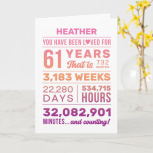 Carte Vous avez été aimé 61 ans, nom personnalisé annive