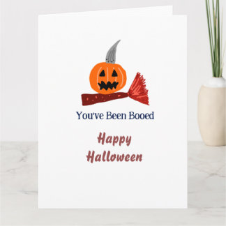 Carte Vous avez été Hué joyueux Halloween balai citrouil