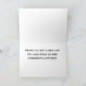 CARTE VOUS AVEZ EU ***NOUVELLE VOITURE*** FÉLICITATIONS* (Intérieur)