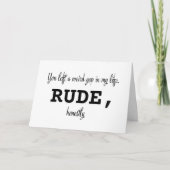 Carte Vous avez laissé un vide bizarre dans ma vie (Impo (Devant)