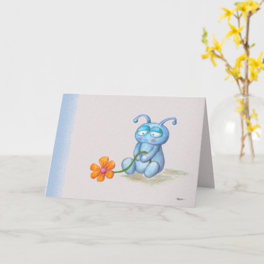 Carte Vous avez manqué (Fleur jaune)