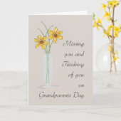 Carte Vous avez manqué à la fête des grands-parents Pens (Fleur jaune)