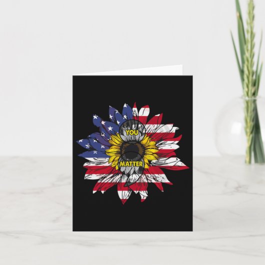 Carte Vous avez problème Sunflower American Drapeau Suic (Devant)