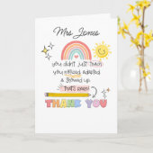 Carte Vous avez remarqué professeur merci SENCO professe (Fleur jaune)