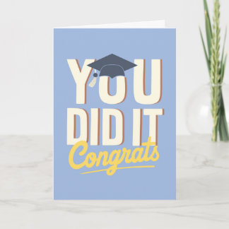 Carte Vous avez réussi Félicitations Casquette de diplôm