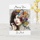 Carte Vous avez tellement manqué (Fleur jaune)