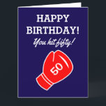 Carte Vous avez touché cinquante Fun 50th Birthday card<br><div class="desc">Vous avez touché cinquante Fun 50th Birthday card pour les hommes. Idée de carte humoristique pour père légendaire,  oncle,  grand-père,  frère,  entraîneur sportif,  ami,  patron,  etc. Un texte de voeux personnalisable comme Joyeux Anniversaire. Grande carte de voeux surdimensionnée.</div>