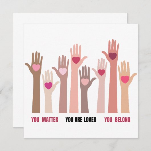 Carte Vous Comptez Et Vous Êtes Une Affirmation Aimée (Devant / Derrière)