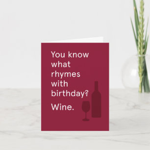 Carte Vous Connaissez Quelles rimes avec l'anniversaire?