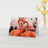 Carte Vous Deux Beaux Oiseaux Flamants  (Fleur jaune)