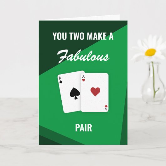 Carte "Vous deux faites une paire fabuleuse" Vegas Poker (Petite plante)