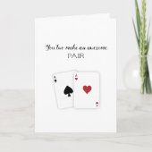 Carte "Vous deux faites une paire géniale" Poker Couple  (Devant)
