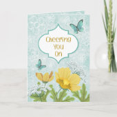 Carte Vous Encourageant Fleurs Bleues du Jardin (Devant)
