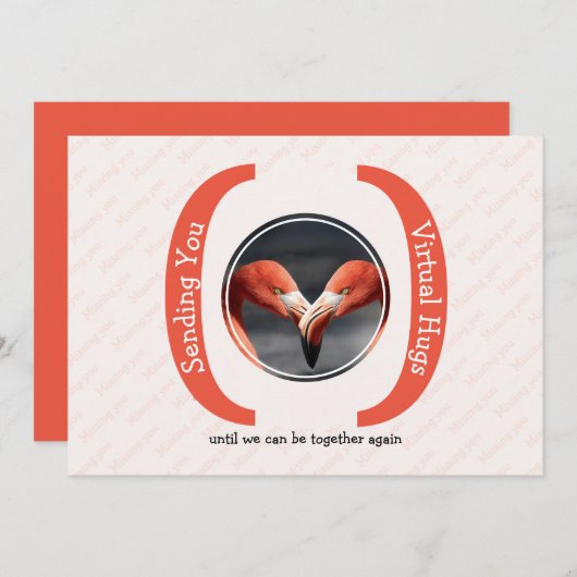 Carte VOUS ENVOYER DES HUGS VIRTUELS Photo Vous Manquant (Devant / Derrière)