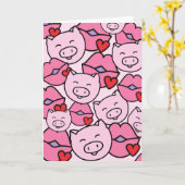 Carte Vous envoyer des porcs et des baisers (Fleur jaune)