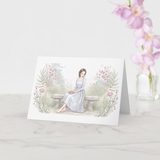 Carte Vous envoyer la paix - Lectrice du jardin à l'aqua (Orchidée)