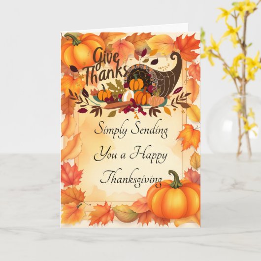 Carte Vous envoyer un Bon thanksgiving (Fleur jaune)