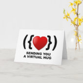 Carte Vous Envoyer Un Texte Virtual Hug, Emoticon & Hear (Fleur jaune)