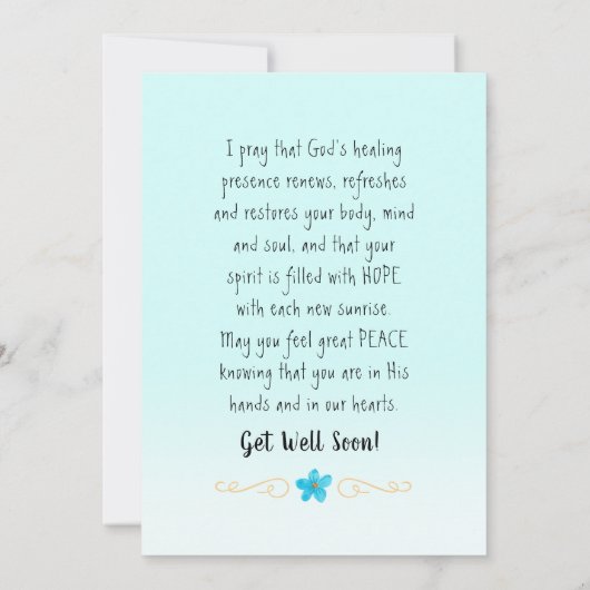 Carte Vous envoyer une prière de guérison (Dos)
