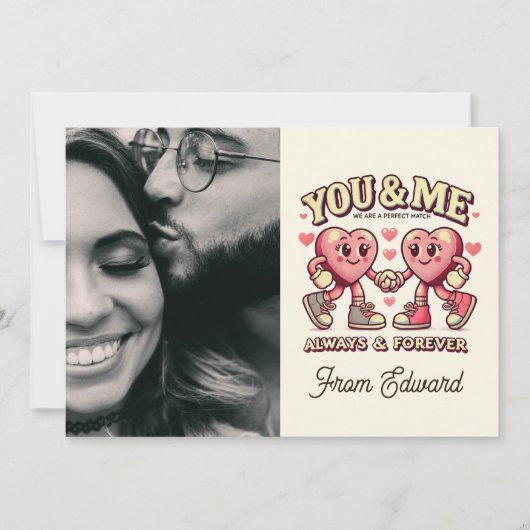 Carte Vous et moi parfaits match valentines Photo (Devant)