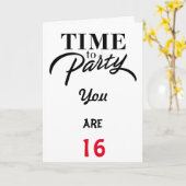 CARTE VOUS ÊTES **16** LE TEMPS DE "CÉLÉBRER" ***VOUS*** (Fleur jaune)