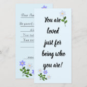 Carte Vous êtes adoré juste pour être qui vous êtes Blue (Devant / Derrière)