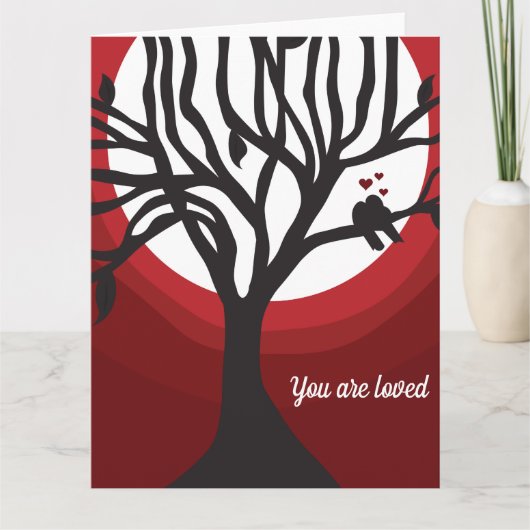 Carte Vous Êtes Aimés Inséparables Rouge Noir (Devant)