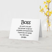 CARTE VOUS ÊTES APPRÉCIÉ ***BOSS*** MERCI (Fleur jaune)