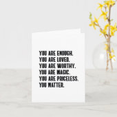 Carte Vous êtes Assez Aimé Véritable Magie Inestimable (Fleur jaune)