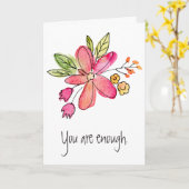 Carte Vous Êtes Assez Aquarelle Fleur Rose (Fleur jaune)