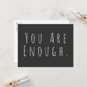 Carte Vous Êtes Assez Inspirationnel Citation Noir Blanc (Devant/Arrière en situation)