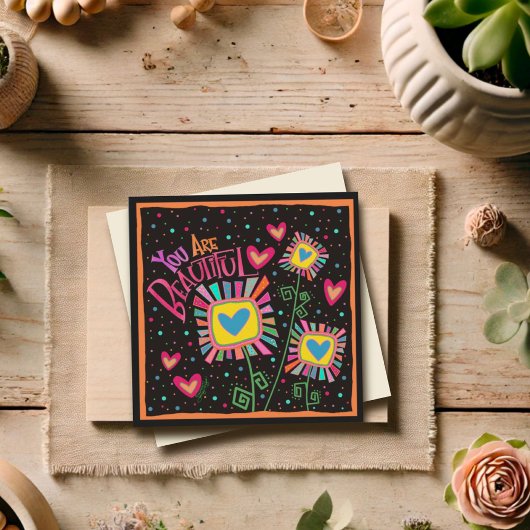 Carte Vous êtes Beau Amusant Floral Penser de vous