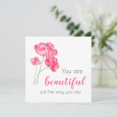 Carte Vous Êtes Beau Comme Vous Êtes Rose Fleur (Debout devant)